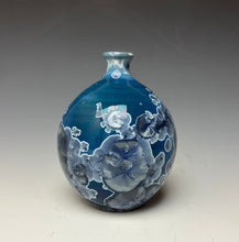 Load image into Gallery viewer, Crystalline Glazed Mini Vase in Atlantic Storm Blue 3
