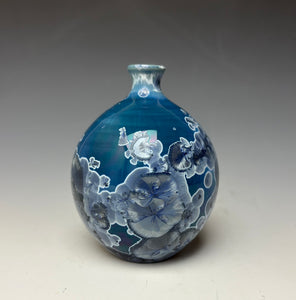 Crystalline Glazed Mini Vase in Atlantic Storm Blue 3