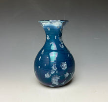 Load image into Gallery viewer, Crystalline Glazed Mini Vase in Atlantic Storm Blue 2
