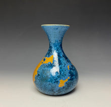 Load image into Gallery viewer, Blue and Orange Crystalline Mini Vase
