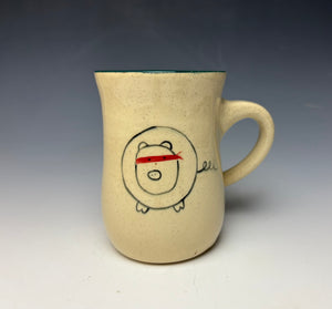 Ninja Pig Mug- Blue Green