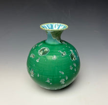 Load image into Gallery viewer, Emerald Green Crystalline Glazed Vase #2
