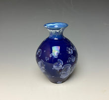 Load image into Gallery viewer, Winter Sky Blue Crystalline Glazed Mini Vase
