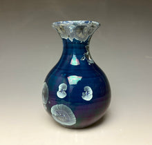 Load image into Gallery viewer, Crystalline Glazed Mini Vase in Atlantic Storm Blue 4

