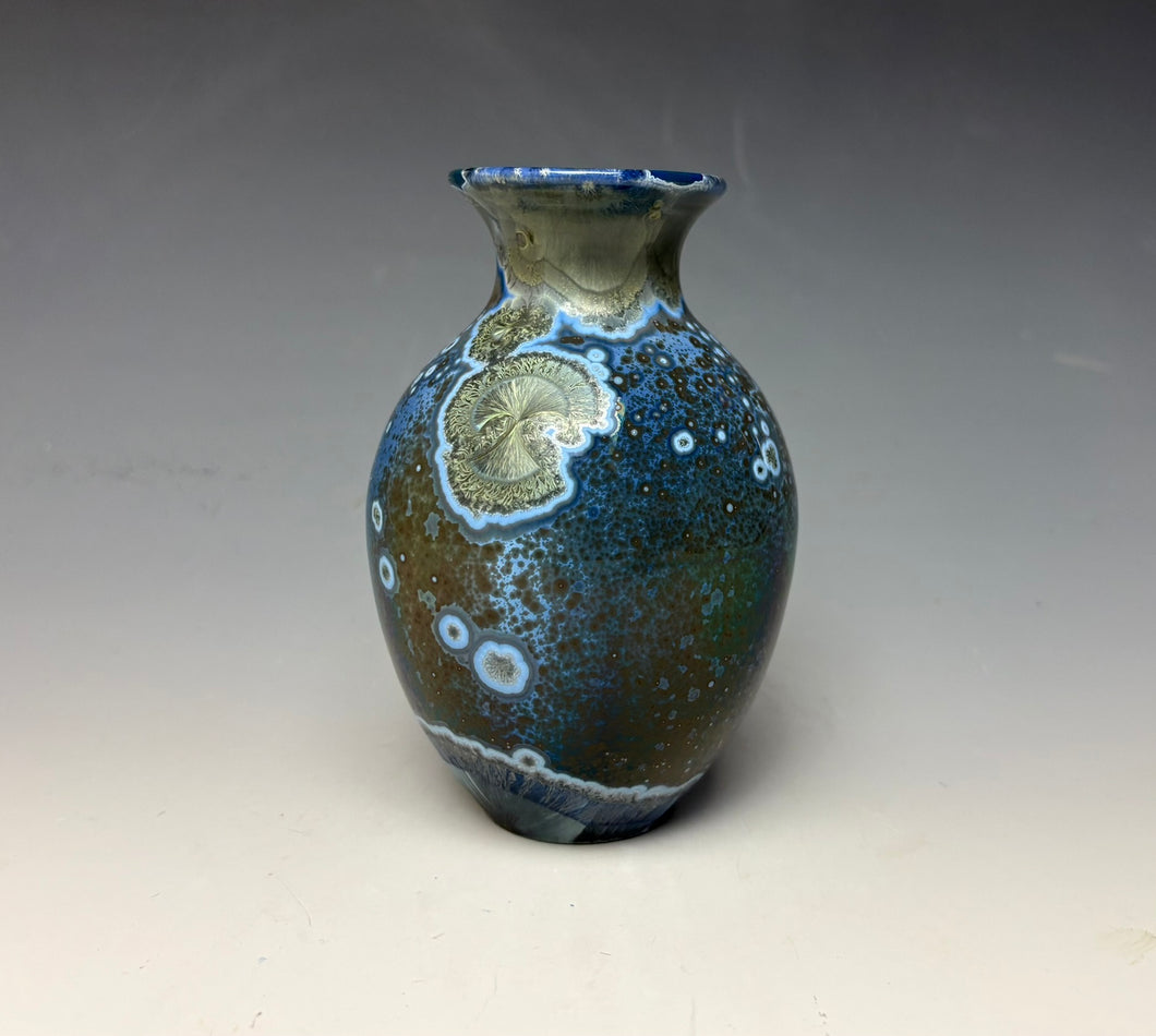 Cobalt Galaxy Crystalline Glazed Mini Vase 4