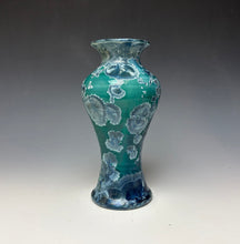 Load image into Gallery viewer, Aqua Crystalline Glazed Vase

