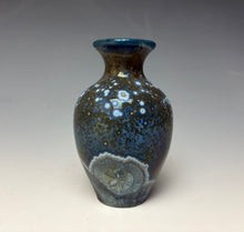 Load image into Gallery viewer, Cobalt Galaxy Crystalline Glazed Mini Vase
