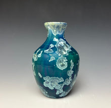 Load image into Gallery viewer, Aqua Crystalline Glazed Mini Vase
