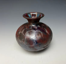 Load image into Gallery viewer, Cobalt &amp; Ruby Galaxy Crystalline Glazed Mini Vase
