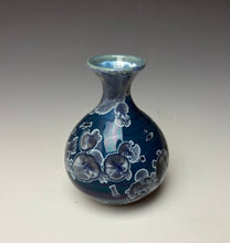 Load image into Gallery viewer, Crystalline Glazed Mini Vase in Atlantic Storm Blue 5
