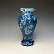 Load image into Gallery viewer, Crystalline Glazed Vase in Atlantic Storm Blue
