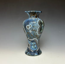 Load image into Gallery viewer, Cobalt Galaxy Crystalline Glazed Vase 2
