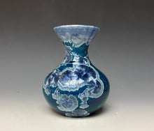 Load image into Gallery viewer, Crystalline Glazed Mini Vase in Atlantic Storm Blue 2
