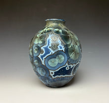 Load image into Gallery viewer, Cobalt Galaxy Crystalline Glazed Vase
