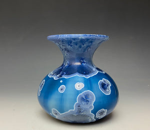 Crystalline Glazed Mini Vase in Atlantic Storm Blue 2