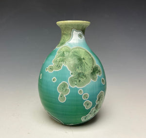 Emerald Green Crystalline Glazed Mini Vase 3