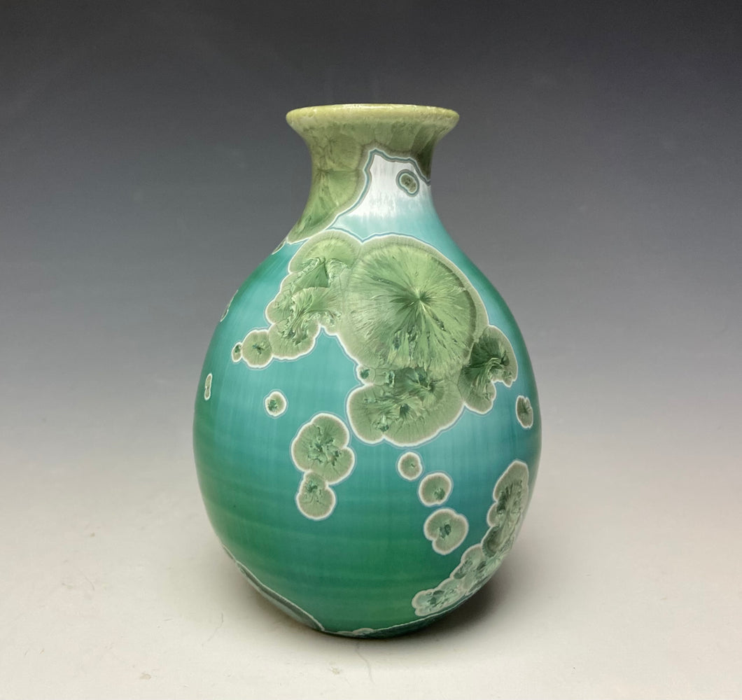 Emerald Green Crystalline Glazed Mini Vase 3