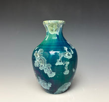 Load image into Gallery viewer, Aqua Crystalline Glazed Mini Vase
