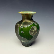 Load image into Gallery viewer, Green Galaxy Crystalline Glazed Mini Vase

