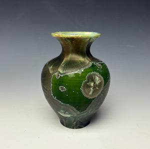 Green Galaxy Crystalline Glazed Mini Vase