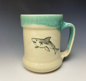 Shark Mug- Seafoam Green