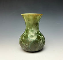 Load image into Gallery viewer, Green Galaxy Crystalline Glazed Mini Vase #3
