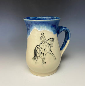 Dressage Horse & Rider Mug - Deep Blue