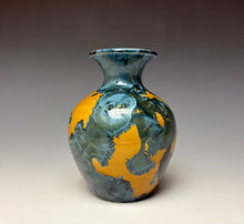 Load image into Gallery viewer, Blue and Orange Crystalline Mini Vase 2

