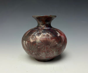 Cobalt & Ruby Galaxy Crystalline Glazed Mini Vase