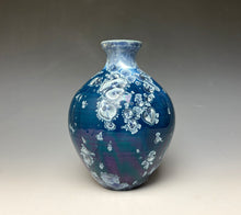 Load image into Gallery viewer, Crystalline Glazed Vase in Atlantic Storm Blue #2
