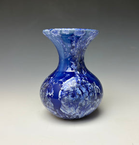 Winter Sky Blue Crystalline Glazed Mini Vase