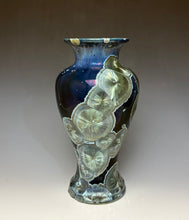 Load image into Gallery viewer, Deep Marine Blue Galaxy Crystalline Glazed Vase

