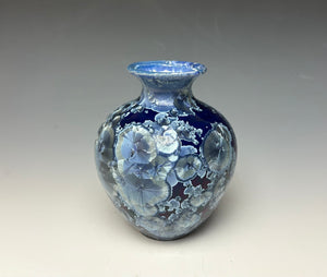 Winter Sky Blue Crystalline Glazed Mini Vase #3