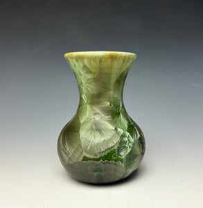 Green Galaxy Crystalline Glazed Mini Vase #3