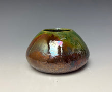 Load image into Gallery viewer, Copper Green Mini Raku AirPlant Vase #5

