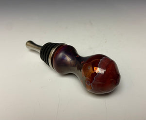 Crystalline Glazed Bottle Stopper- Ruby #3