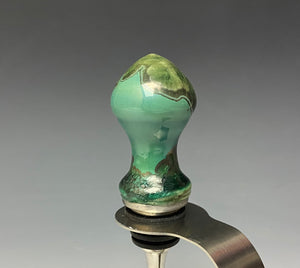 Crystalline Glazed Bottle Stopper- Jade Green