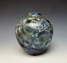 Load image into Gallery viewer, Cobalt Galaxy Crystalline Glazed Vase

