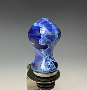 Crystalline Glazed Bottle Stopper- Winter Sky Blue #2