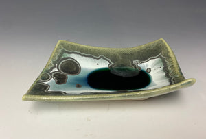 Crystalline Tray in Green and Silver #4