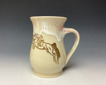 Load image into Gallery viewer, Gold Jumping Horse and Rider Mug- Rose
