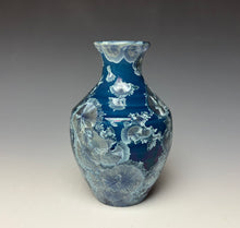 Load image into Gallery viewer, Crystalline Glazed Mini Vase in Atlantic Storm Blue
