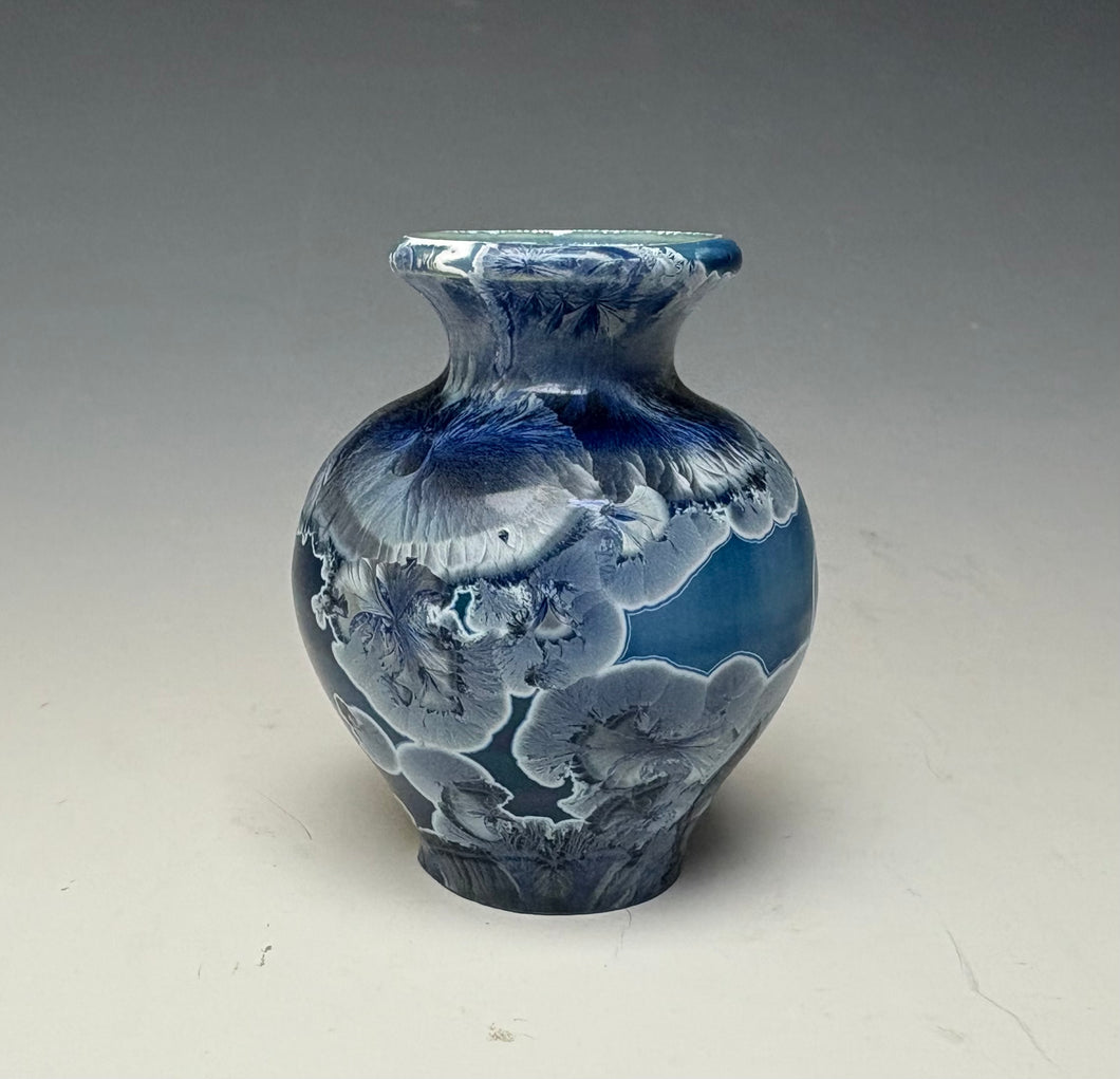 Crystalline Glazed Mini Vase in Atlantic Storm Blue