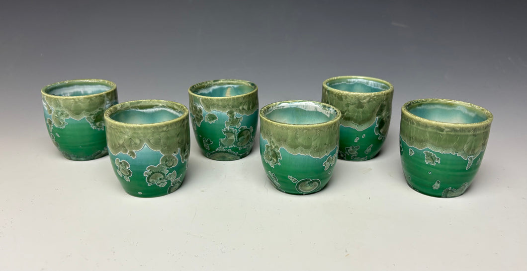 Emerald Green Crystalline Sake Cup