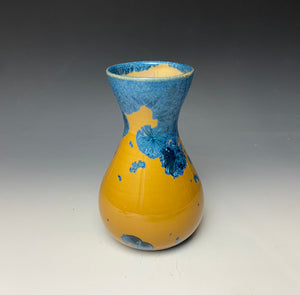 Blue and Orange Crystalline Glazed Vase