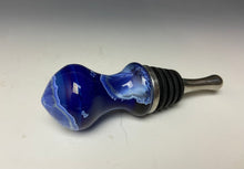 Load image into Gallery viewer, Crystalline Glazed Bottle Stopper- Winter Sky Blue #2
