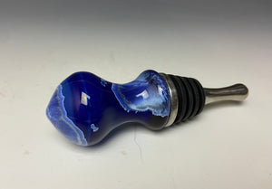 Crystalline Glazed Bottle Stopper- Winter Sky Blue #2