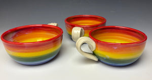 Rainbow Soup Mug - Red Rim