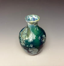 Load image into Gallery viewer, Aqua Crystalline Glazed Mini Vase
