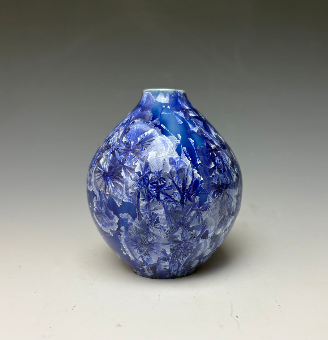 Winter Sky Blue Crystalline Glazed Mini Vase #2